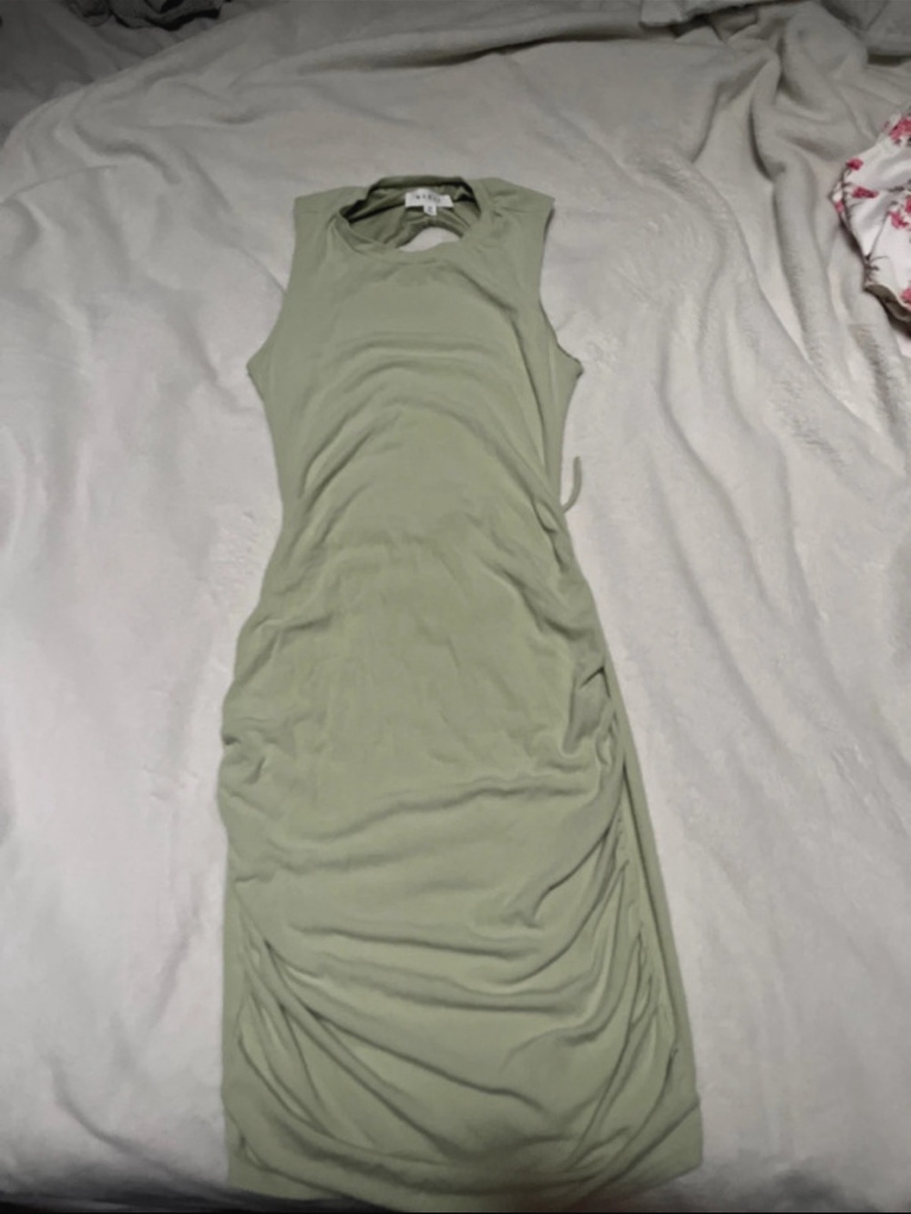 Sleeveless Sage Green Midi Dress by